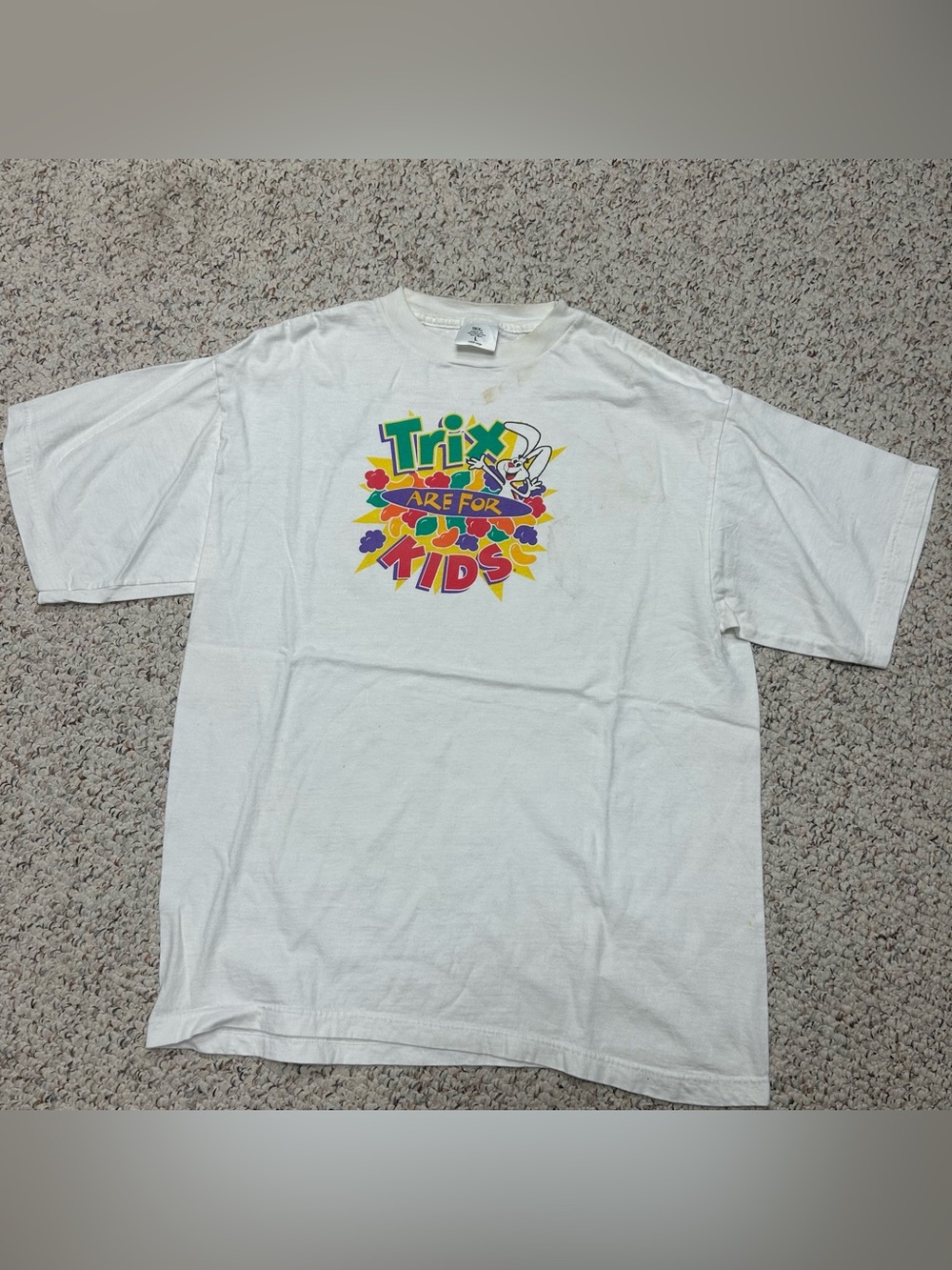 Vintage Trix Cereal T Shirt Size Large White Silly Rabbit Trix Are For Kids 90s